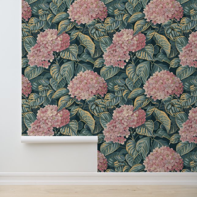 Pink and Green Hydrangea Wallpaper (Application)