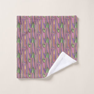 pink and green liquid shapes wash cloth
