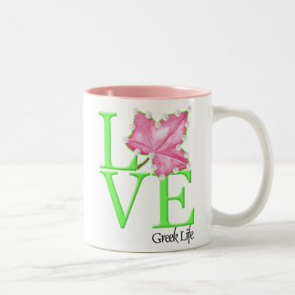 Pink and Green Love Greek Life Mug