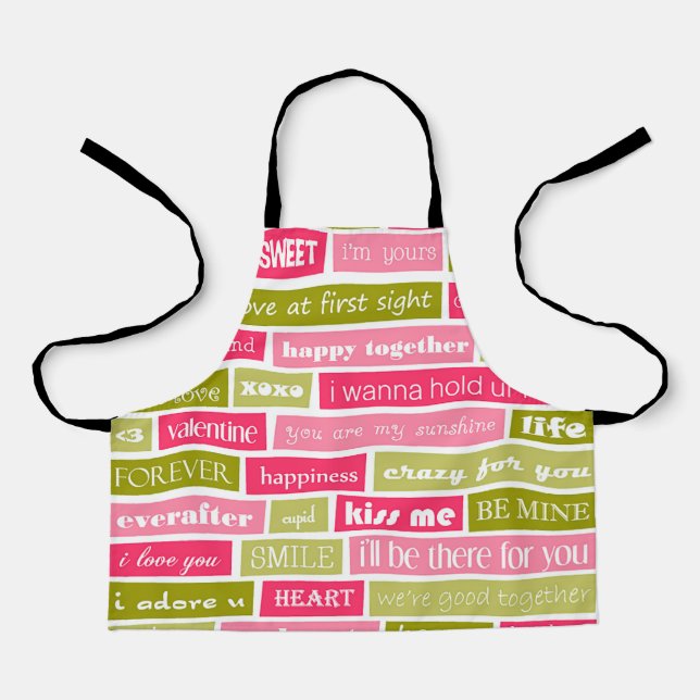 Pink and Green Love Letter Apron (Front)