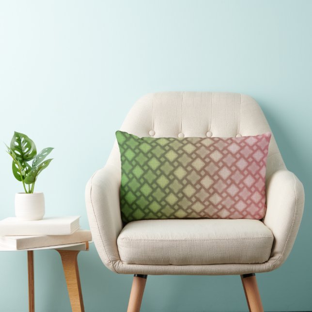 Pink and green modern throw pillow (Chair)