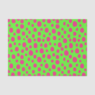 Pink and Green Neon Animal Spot Print Decoupage Tissue Paper