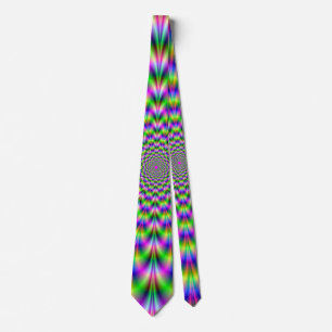 Pink and Green Neon Flower Tie