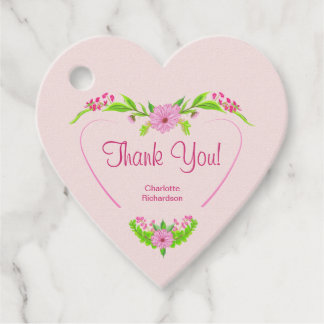 Pink and Green Nostalgic Floral Favour Tags