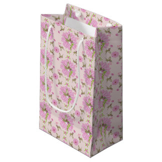 Pink and Green Nostalgic Floral Gift Bag