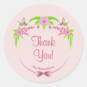 Pink and Green Nostalgic Floral Sticker