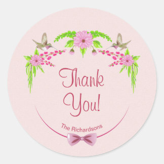 Pink and Green Nostalgic Floral Sticker