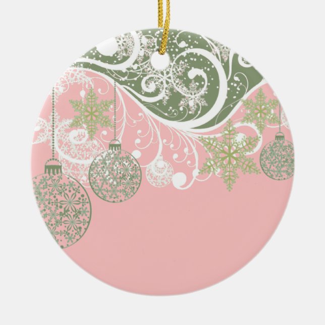 Pink and Green Ornaments on a Flourish (Front)