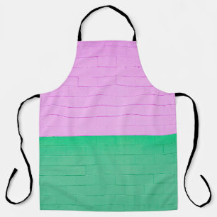 PINK AND GREEN PAINTED WALL APRON