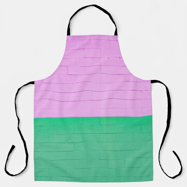 PINK AND GREEN PAINTED WALL APRON (Front)