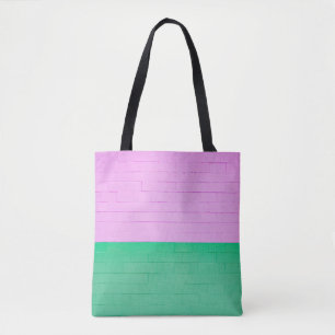 PINK AND GREEN PAINTED WALL TOTE BAG