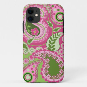Pink and green Paisley iPhone 5 case