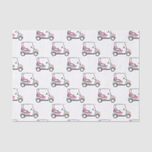 Pink and Green Palm Beach Golf Cart Tissue Paper