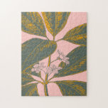 Pink and Green Palm Frond Botanical Drawing Jigsaw Puzzle<br><div class="desc">Escape to the tropics with this beautiful Floral Illustration Jigsaw Puzzle featuring a banana palm frond leaf on a blush pink background. The vibrant green and yellow hues bring a touch of nature into your home, making puzzle time a serene and relaxing experience. Perfect for nature lovers and puzzle enthusiasts...</div>