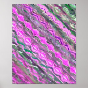 Pink and green Pastel chalk abstract art Poster