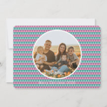 Pink and Green Pastel colours Christmas card