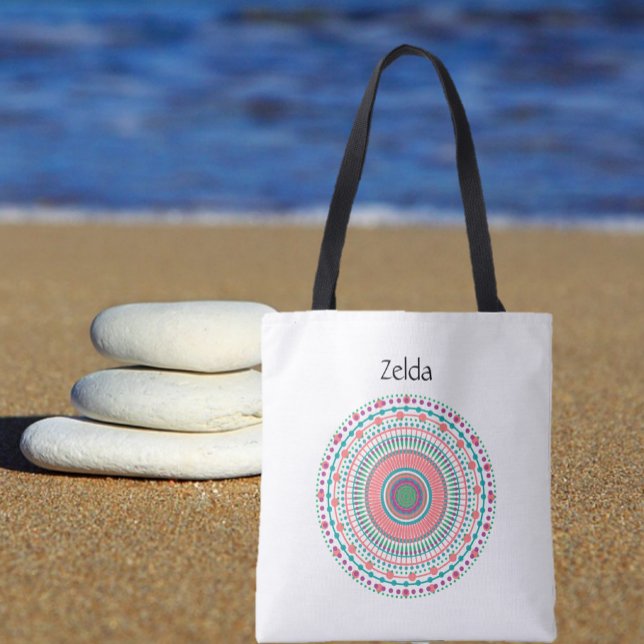 Pink and Green Pastel Mandala Tote Bag (Creator Uploaded)
