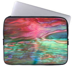 Pink and green pearly virtual texture laptop sleeve
