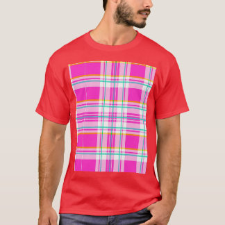 Pink and Green Plaid Spring Preppy Graphic T-Shirt