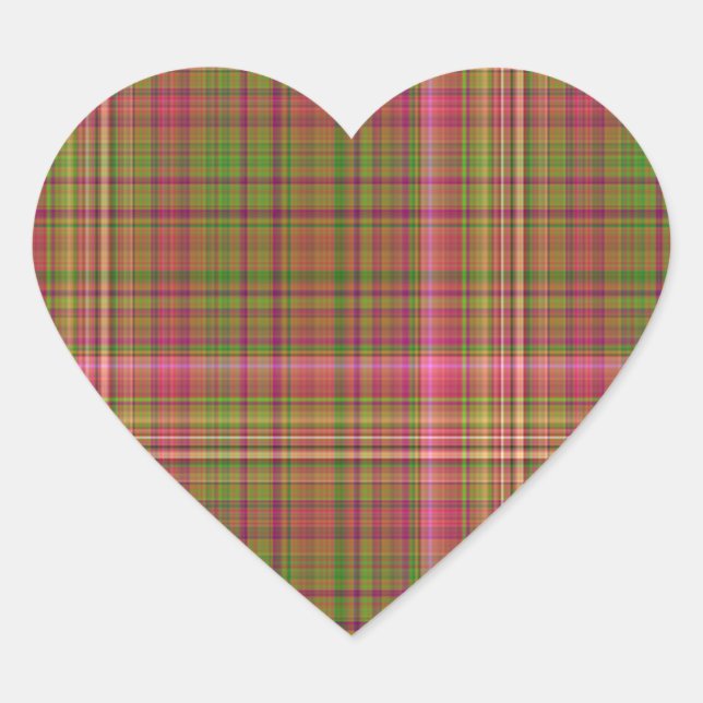 Pink and Green Plaid Sticker (Front)