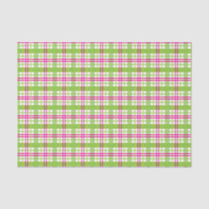 Pink and Green Plaid Tissue Paper