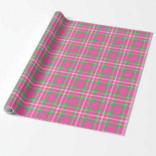 Pink and Green Plaid Wrapping Paper
