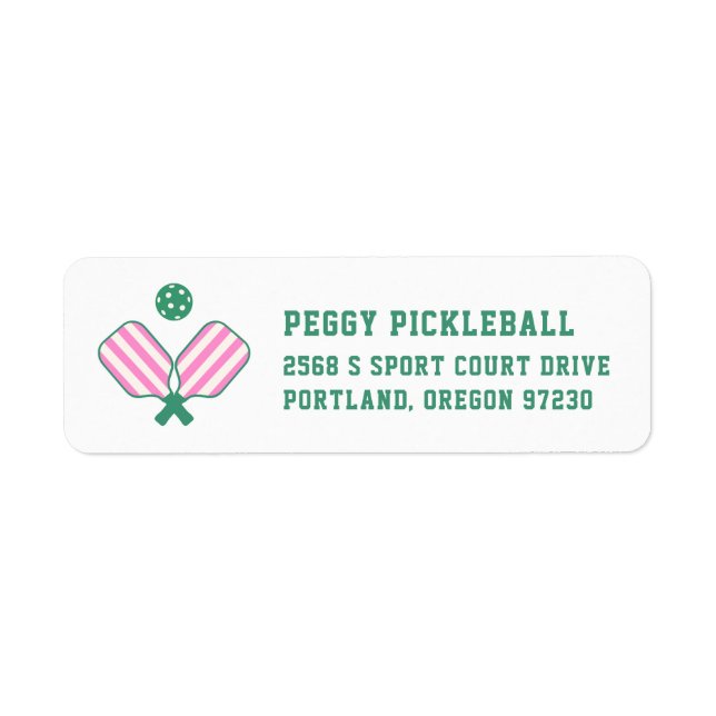 Pink and Green Preppy Pickleball  (Front)
