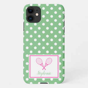 Pink and Green Preppy Tennis iPhone 11 Case