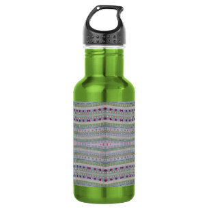 Pink and Green Pretty Hearts Pattern 532 Ml Water Bottle