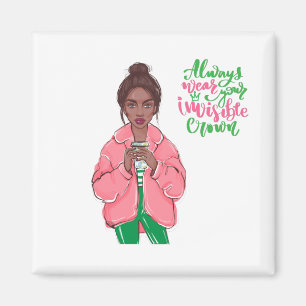 Pink and Green Queen Magnet