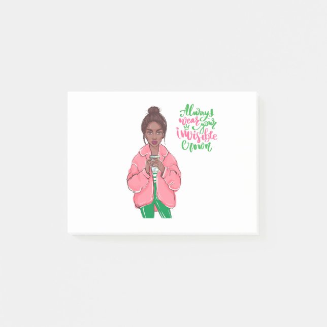 Pink and Green Queen Post-it Notes (Front)