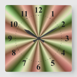 Pink and Green Ribbed Pleat Wall Clock