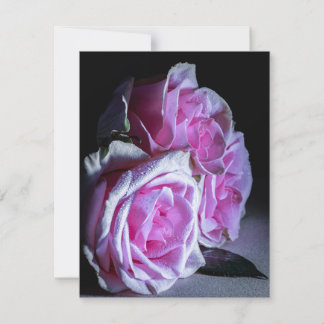 Pink and Green Roses Invitation