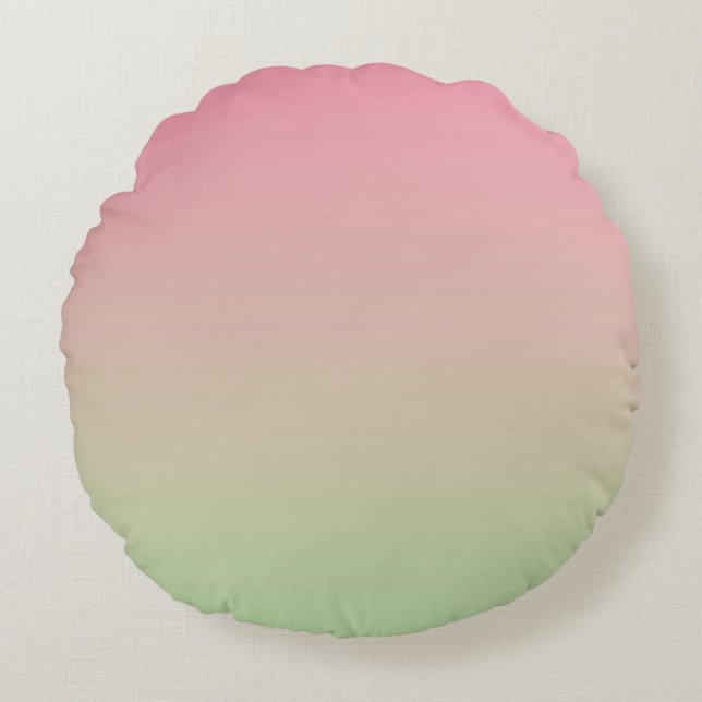 Pink And Green Round Cushion (Front)