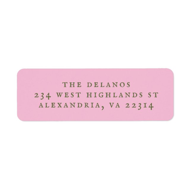 Pink and Green Simple Antique Serif Text (Front)