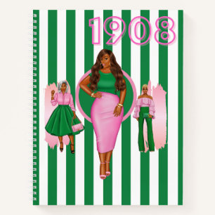Pink and Green Spiral Notebook