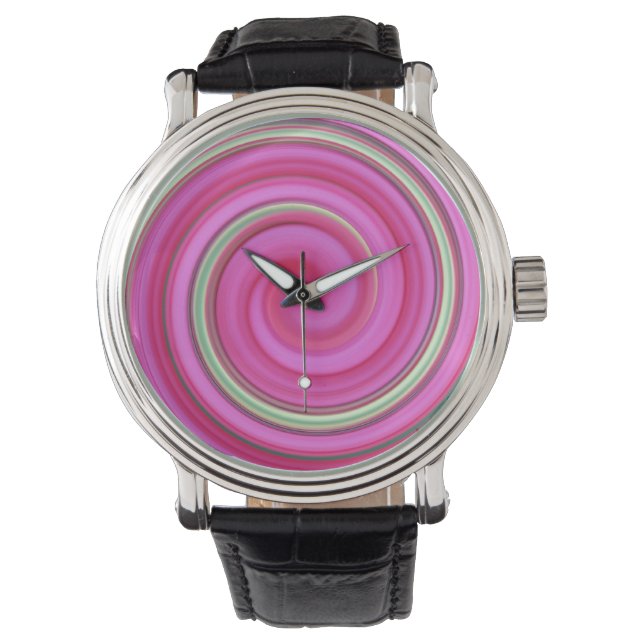 Pink and green spiral watch (Front)