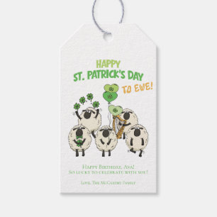 Pink and Green St Patrick's Day to Ewe Irish Sheep Gift Tags