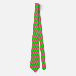 Pink and Green Striped Tie