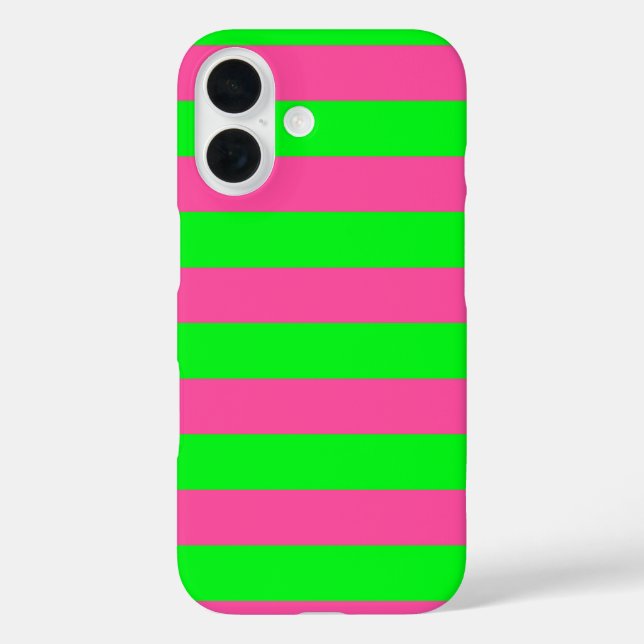 Pink and Green Stripes Design Case-Mate iPhone Case (Back)