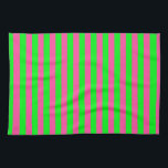 Pink and Green Stripes Design Tea Towel<br><div class="desc">Pink and Green horizontal Stripes lines seamless repeat Pattern Design Background Print</div>