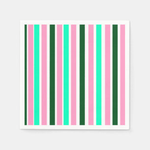 Pink and Green Stripes  Napkin