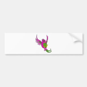 Pink and Green Swallow Bumper Sticker