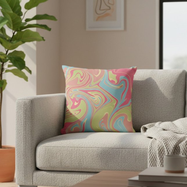 Pink and Green Swirl Pillow (Creator Uploaded)