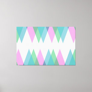 Pink and green triangles canvas print