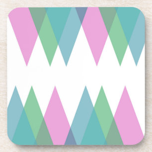 Pink and green triangles coaster
