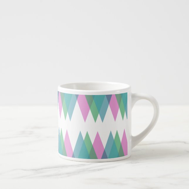 Pink and green triangles espresso cup (Right)