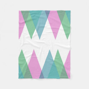 Pink and green triangles fleece blanket