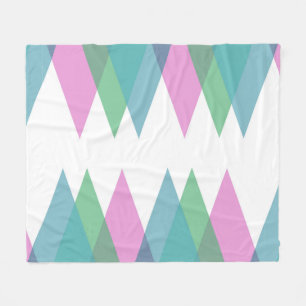 Pink and green triangles fleece blanket