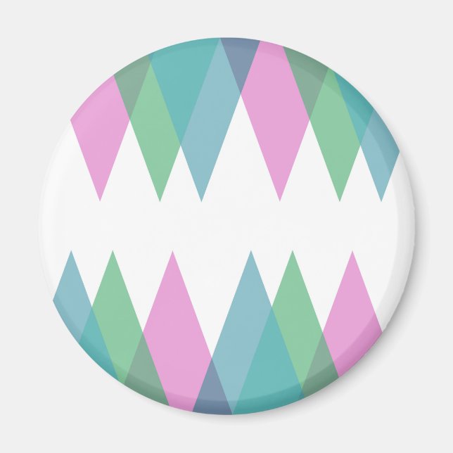 Pink and green triangles magnet (Front)